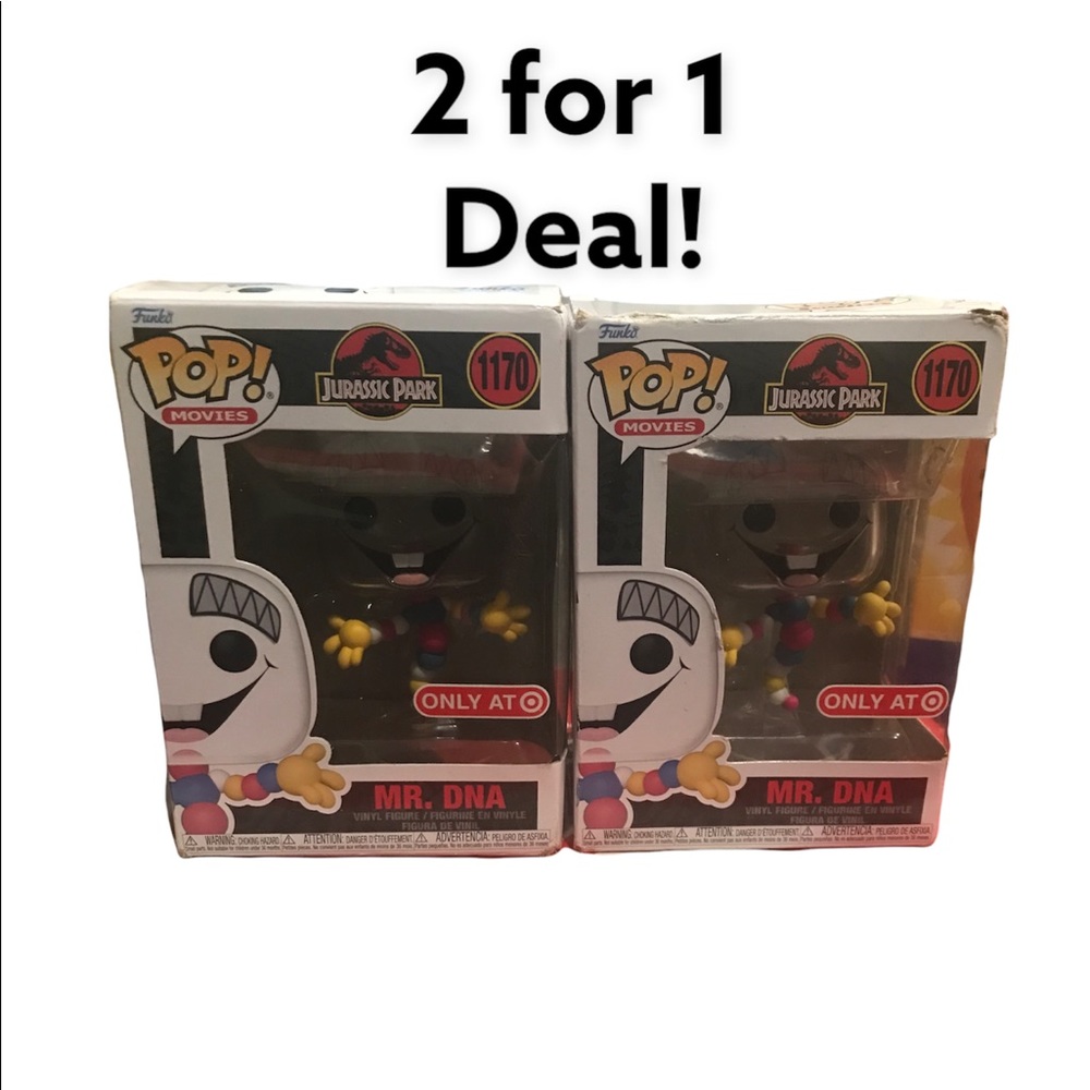 Funko Pop Jurassic Park Mr. DNA Figure, brand new in box, get 2 for $45